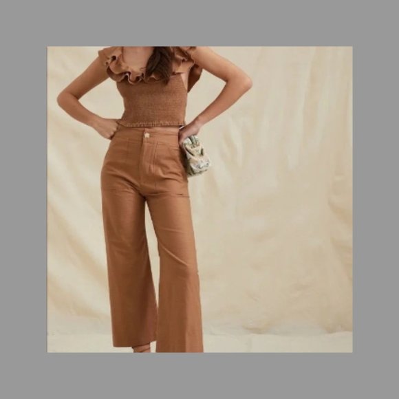 NWT Anthropologie Maeve Ruffled Smocked Top - Size 8 (Retail price $90) - Picture 3 of 5